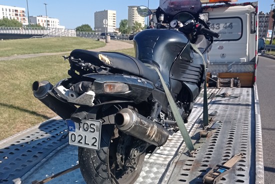 transport motocykla po wypadku